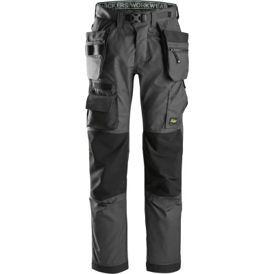 Afbeelding van Snickers 6923 FlexiWork, Vloerleggersbroek+ met Holsterzakken Staal Grijs/Zwart