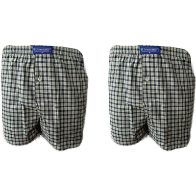 Afbeelding van Embrator 2 stuks mannen Boxershort geweven katoen wit/blauw/turquoise L