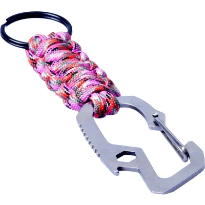 Afbeelding van Munkees Sleutelhanger Paracord Karabijn Roze 11 Cm