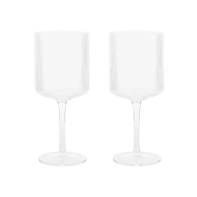 Afbeelding van Ferm LIVING Ripple rode wijnglas 32,5 cl set van 2 Transparant