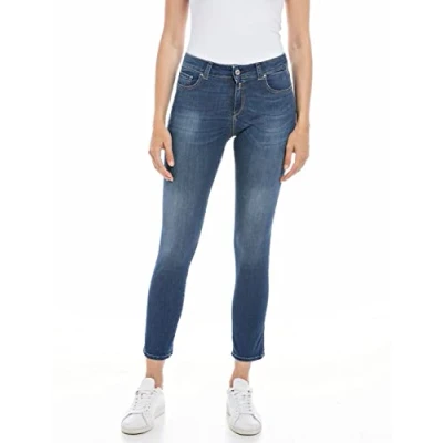 Afbeelding van Replay Damesjeans Faaby Slim Fit met stretch, 009, medium blue., 27W x 32L