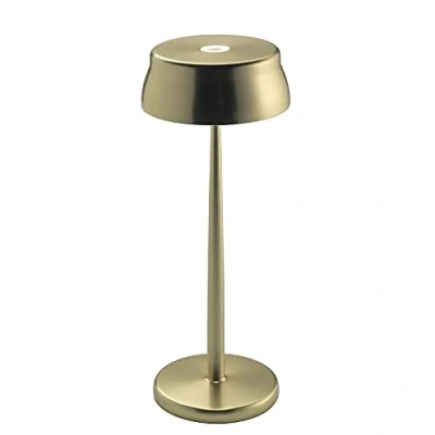 Afbeelding van Zafferano Sister Light Draagbare LED tafellamp IP65 Binnen of Buiten, 4 traps touchdimmer, Aluminium, Magnetische steun, hoogte 32,8 cm Geanodiseerd Goud