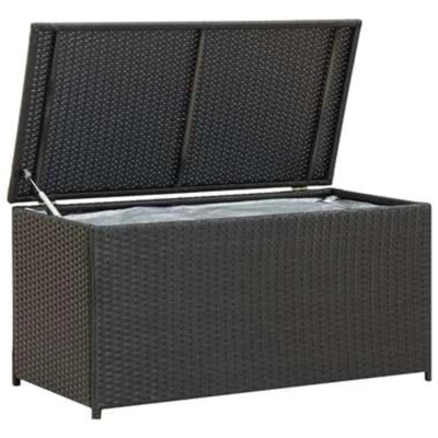 Afbeelding van Tuinbox 100x50x50 cm poly rattan zwart