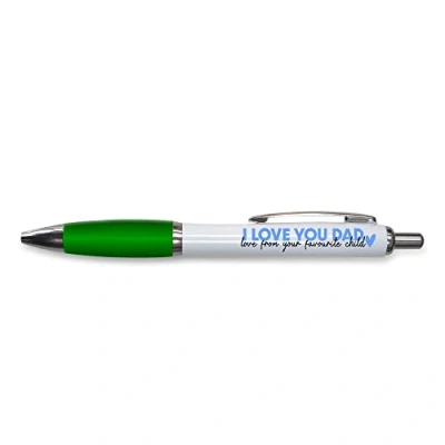 Afbeelding van Tongue in Peach Grappige nieuwigheid Push Pen Gift Balpennen I Love You Dad grap Stationair GROEN PP147