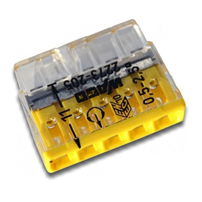 Afbeelding van 10 WAGO Compacte steekklemmen 5x 0,5 2,5 mm² geel
