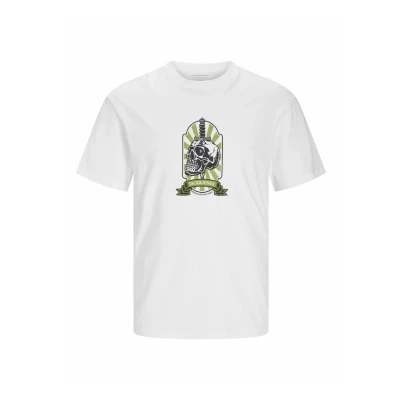 Afbeelding van Jack &amp; Jones Rundhals Tshirt print, Heren, Maat: Small, Bright white