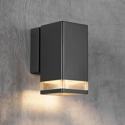 Afbeelding van Nordlux Elm wandlamp buiten rechthoekig 18 cm hoog IP44 GU10 zwart