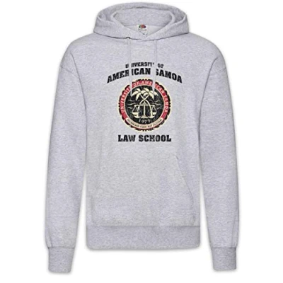 Afbeelding van Urban Backwoods University of American Samoa Heren Hoodie Hooded Sweatshirt Met Capuchon Grijs Maat XL