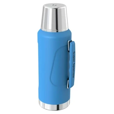 Afbeelding van Super Sparrow Thermosfles 2L RVS Waterfles BPA vrij Lekvrije Thermoskan, lektovrije deksel dient ook als beker voor sport en outdoor