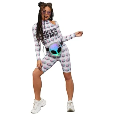 Afbeelding van Smiffy&#039;s Alien Kostuum Nodig Ruimte Vrouw Wit / Beige Medium Halloween Verkleedkleding