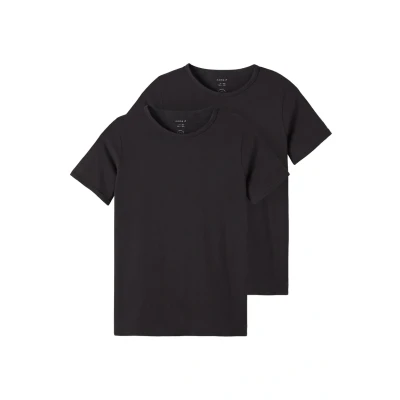 Afbeelding van Name it NKMT SLIM 2 PACK Tshirt basic voor kinderen, Maat: 122/128, Black