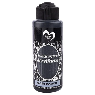 Afbeelding van Acrylverf &quot;Multisurface&quot; Multifunctionele verf voor het schilderen van hout, glas, polyester, keramiek, porselein, terracotta, piepschuim, stof, leer universele op waterbasis 120 ml (zwart)