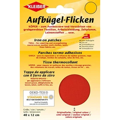 Afbeelding van KLEIBER twill opstrijkpatronen, 400 x 120 mm, rood