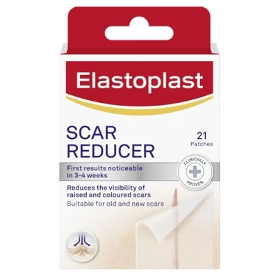Afbeelding van Elastoplast Littekenverlooppleisters (21 stuks), snelle en handige littekenbedekkingsbehandeling, littekenbladen om de zichtbaarheid van littekens te verminderen, littekenpleisterpakket voor resultaten