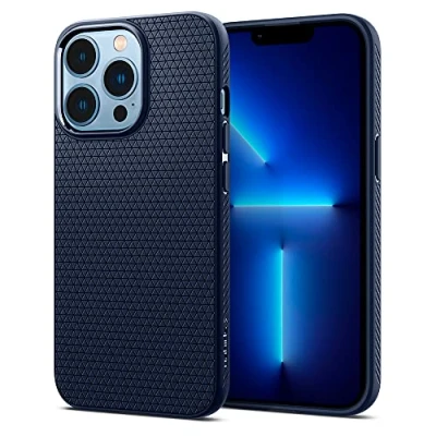 Afbeelding van Apple iPhone 13 Pro Hoesje Siliconen en TPU (zacht) Spigen Softcase/Backcover Blauw Telefoonhoesje Shockproof/Valbescherming