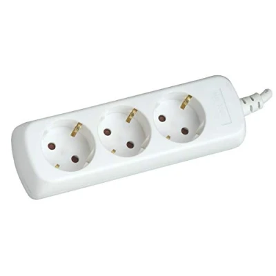 Afbeelding van Silver Electronics 9623 Elektrische basis met 3 uitgangen, zonder schakelaar, wit, 1,5 m