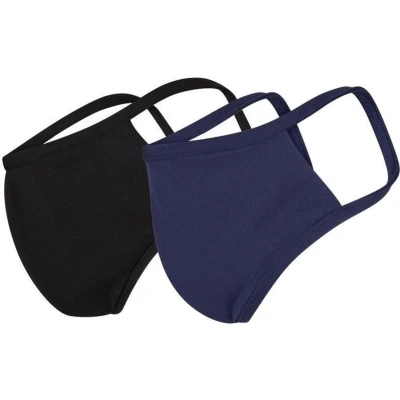 Afbeelding van Beeren Mondkapjes Dames Katoen Blauw/zwart Maat S 2 Stuks