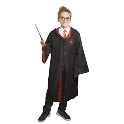 Afbeelding van Harry Potter Deluxe costume disguise boy official (Size 7 9 years) with embroidered emblem and wand