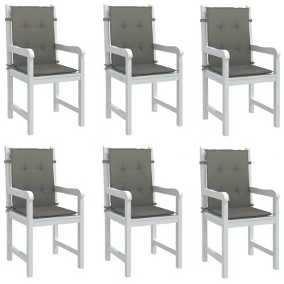 Afbeelding van Stoelkussens 6 st lage rug 100x50x4 cm stof donkergrijs