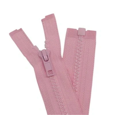 Afbeelding van YaHoGa 2 stuks 80 cm ritssluiting kunststof 5 mm deelbaar voor jassen roze
