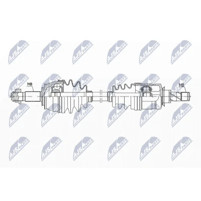 Afbeelding van NTY NPW PL 099 Aandrijfas Vooras rechts 930mm Handgeschakeld