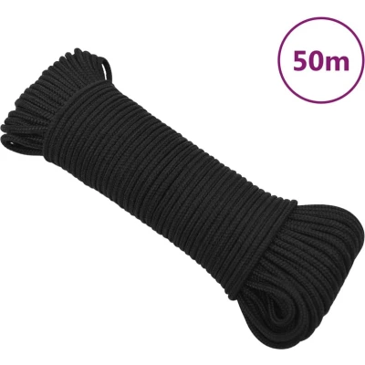 Afbeelding van vidaXL Boottouw 3 mm 50 m polypropeen zwart