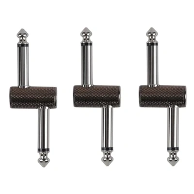 Afbeelding van Rayzm gitaarpedaal patch connector, gitaar effectpedaal aansluitstekker voor pedaalboards, 6,35 mm (1/4 &quot;) stekker in plaats van patchkabel, verpakking 3 stuks