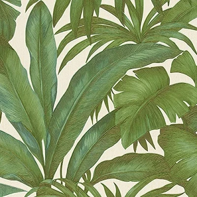 Afbeelding van A.S. Création Versace Jungle Behang Vliesbehang 10.05 m x 0.70 m, 962405, beige, groen, metallic