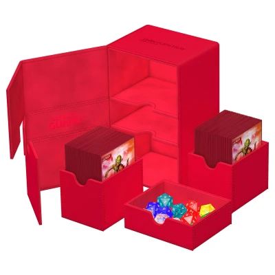 Afbeelding van Ultimate Guard Twin Flip&#039;n&#039;Tray Deck Case 160+ XenoSkin Monocolor Red