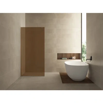 Afbeelding van Mueller Slimline glaswand 90x200cm brons rookglas