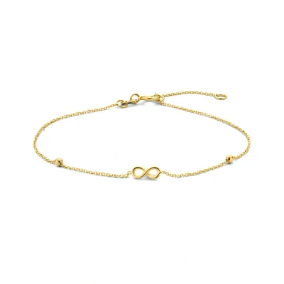 Afbeelding van 14K Geelgoud Armband Infinity En Bolletjes 16 17,5 19 Cm 4028191
