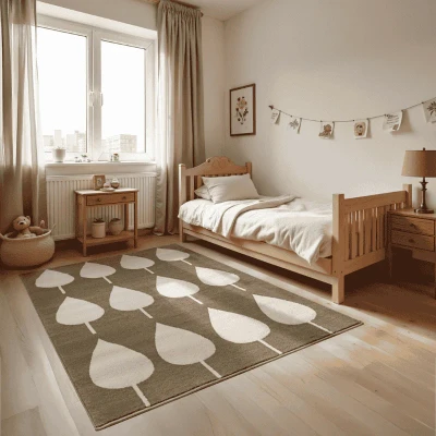 Afbeelding van HANSE Home Kindervloerkleed Lovely Leaves Speeltapijt, stevig, kinderkamer, kortpolig, speelondergrond