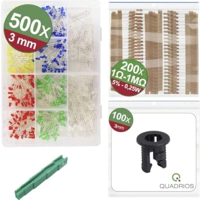 Afbeelding van Quadrios 24O195 LED assortiment Rood, Groen, Geel, Blauw, Wit 20 mA 3 V