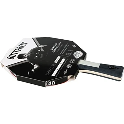 Afbeelding van Butterfly Dimitrij Ovtcharov Diamond tafeltennisbatje, Eva technologie, ITTF gecertificeerde Wakaba coating, concave handgreep, veelzijdig spel, zwart/grijs