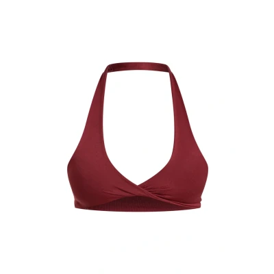 Afbeelding van Smilodox Myrah Twisted Vneck Sportbh met light support, Dames, Maat: XS, Bordeaux
