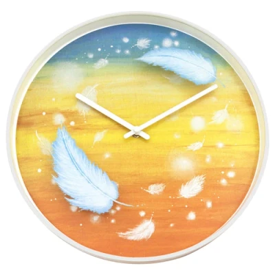 Afbeelding van Wandklok 30cm Stil Meerdere Kleuren Plastic NeXtime &quot;Feathers&quot;