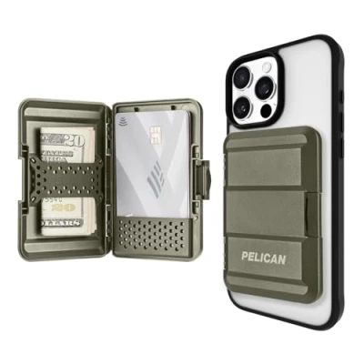 Afbeelding van Pelican Magnetische Portemonnee/Kaarthouder Heavy Duty Snap on MagSafe Portemonnee Afneembare Harde Shell Lichtgewicht iPhone voor 14 Pro Max/14 Pro/14/13 Max/13 Pro/12
