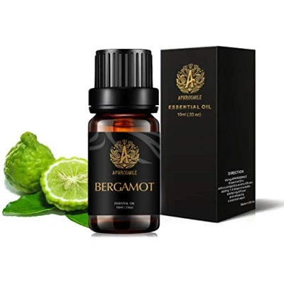 Afbeelding van Aromatherapie bergamot etherische olie voor diffuser, 100% pure geurende luchtbevochtiger, massage, therapeutische kwaliteit geur thuis 0,3 oz (10ml)