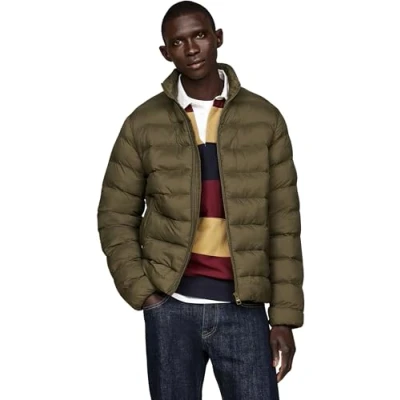 Afbeelding van Tommy Hilfiger Heren MID GEWICHT STAND KRAAG JAS MW0MW37259, Puffer Jacket, Khaki, XXXL, Khaki (Legergroen), 3XL grote maten