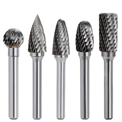 Afbeelding van ASNOMY 5PCS Dubbel gesneden Carbide Rotary Bramen Set 1/4 Inch Schacht 10MM Hoofd Die Grinder Bits Solid Burr File voor Boor, Metalen Carving, Polijsten, Gravure, Boren..