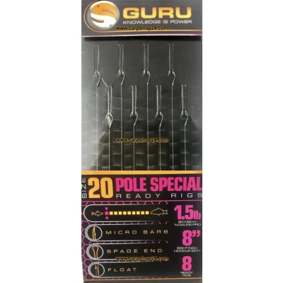 Afbeelding van Guru 8&quot; Pole Special Ready Rigs (8 pcs) Maat : 0.09mm haak 20