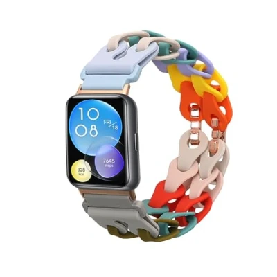 Afbeelding van kwmobile horlogebandje geschikt voor Huawei Watch Fit 2 armband Siliconen horloge of activity tracker bandje Smartwatch polsband In meerkleurig