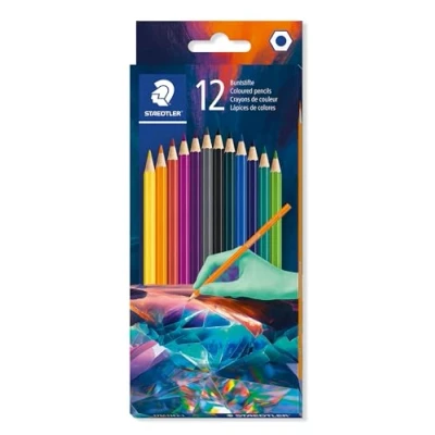 Afbeelding van Staedtler 175 Kleurpotloden, hexagonaal kleurpotlood, kartonnen etui met 12 kleurpotloden in gesorteerde trendy kleuren, editie 2, versie 1, 175C12E2 1