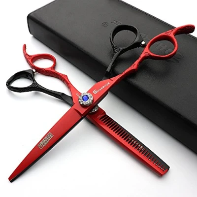 Afbeelding van kapper professionele schaar set linkshandig 6 inch haar schaarse kappers 440C hoge kwaliteit (6 inches, 2 stuks B)