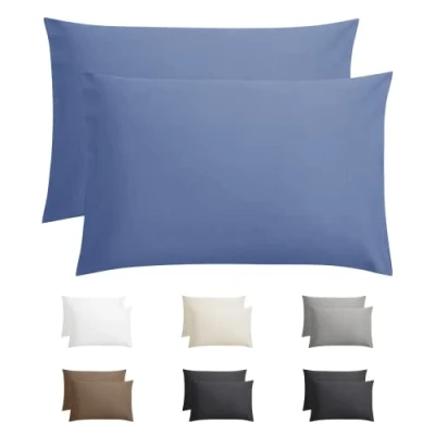 Afbeelding van Kussensloop Set Blauw 100% Katoen 60x70 2 stuks Y not kussenslopen