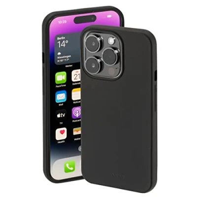 Afbeelding van Hama Finest Feel Cover Hoesje geschikt voor Apple iPhone 14 Pro Max TPU materiaal Zijdezacht afwerking Krasbestendig Perfecte Pasvorm Zwart