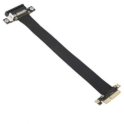 Afbeelding van PCIE PCI Express 3.0 4X verlengkabel, mannelijk naar vrouwelijke riser kabel, E extender, adapter, jumper voor grafische kaart (23 cm, 180 graden