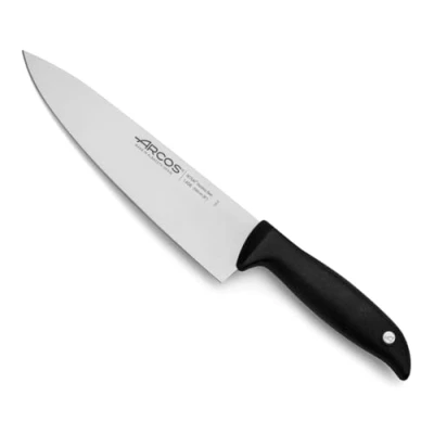 Afbeelding van Arcos Menorca Serie Koksmes 8&quot; Nitrum RVS Blade met Comfortabele Zwarte Polypropyleen Handvat Innovatief Ontwerp voor Dagelijks Leven, Serie, Kleur Zwart