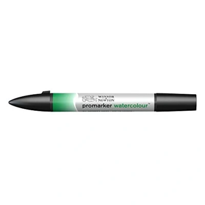 Afbeelding van Winsor &amp; Newton 0201311 Aquarelmarker 2 punten, penseel en fijne punt, lichtecht, hoog gepigmenteerde aquarelverf voor kalligrafie, tekeningen Water Colour Marker, Hooker&#039;s green