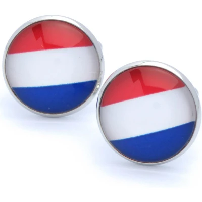 Afbeelding van Manchetknopen Nederlandse Vlag Rond